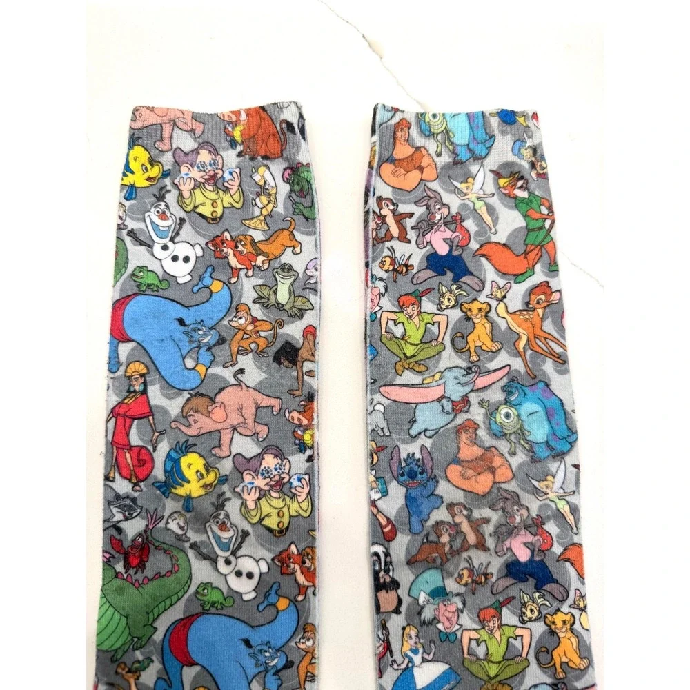 FREE w/ PURCHASE Disney Heroes Villains Crew Socks Grey Purple All Over Print